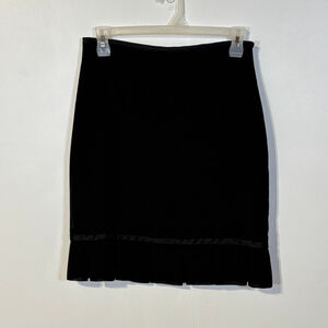 Vintage Joseph Ribkoff Skirt Women’s Size 10 Black Back Zipper Ruffle Hem